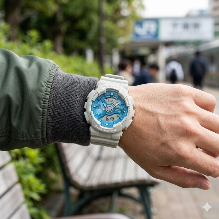 G-SHOCK ジーショック メンズ 腕時計 ベージュ ブルー アナデジ 200m 