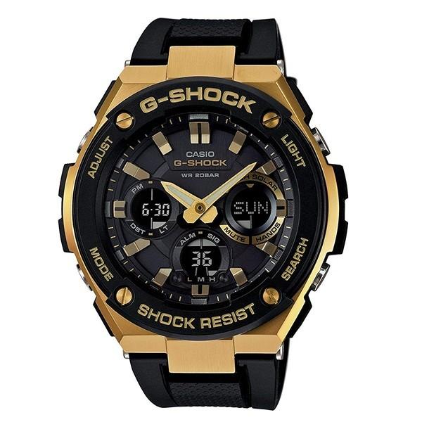 カシオ Gショック G-SHOCK ジーショック G-STEEL アナデジ タフソーラー 多機能 ブラック×ゴールド 20気圧防水 プレゼント 誕生日プレゼント｜nopple