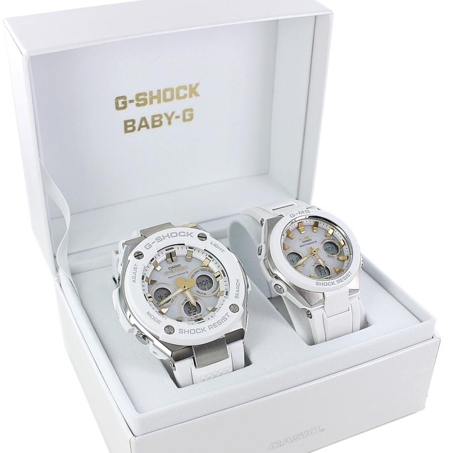 国内正規品 カシオ Gショック×ベビーG 大人のペアウォッチ 電池交換不要 電波ソーラー 高機能 アナデジ 白 爆買 成人 卒業 入学の画像
