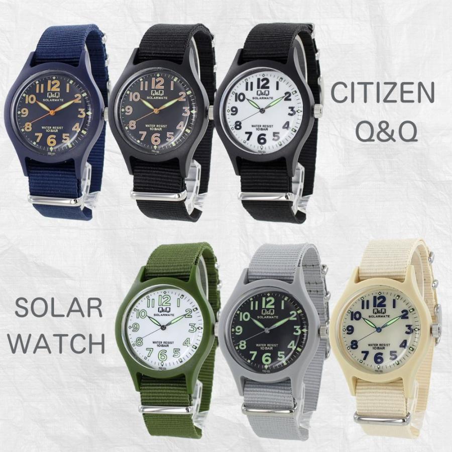 Q&Q シチズン 防水 ソーラー腕時計 学校 仕事用 時計 メンズ
