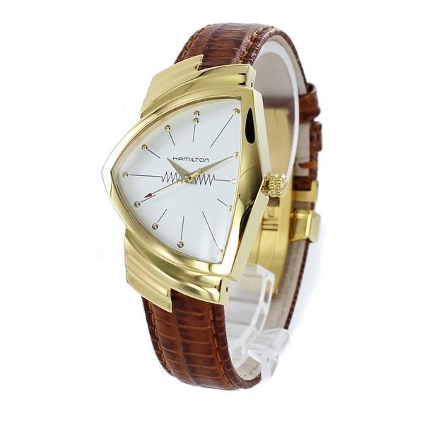 アウトレット品の為、お値引き 値下げ ハミルトン 時計 メンズ 腕時計 ベンチュラ 60周年記念モデル ブラウン クロコレザー H24301511