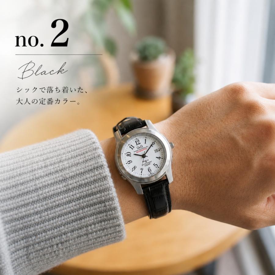 Q&Q 電波ソーラー 腕時計 手表 レディース 電池交換不要 シチズン