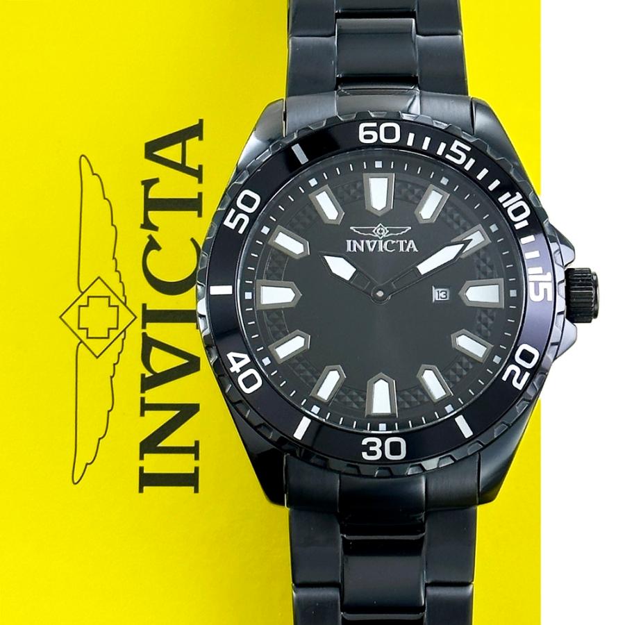 インビクタ 腕時計 メンズ invicta プロダイバー 黒文字盤 フォーマル