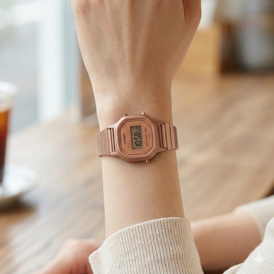 CASIO（カシオ） 腕時計 レディース デジタル ピンクゴールド レトロ