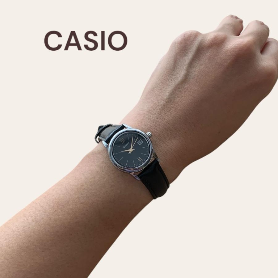 CASIO（カシオ） 腕時計 レディース 収納ケース付き チプカシ 革ベルト
