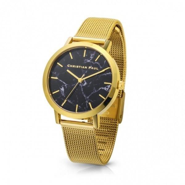 時計収納ボックス付き 誕生日 プレゼントにおすすめ クリスチャンポール レディース 彼女 女性 マーブル ステンレス 腕時計 プレゼント 卒業 入学 お祝い