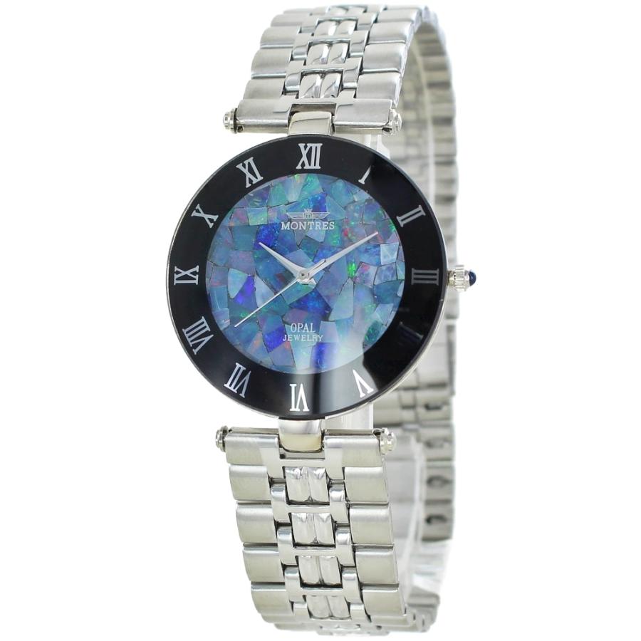 モントレス 腕時計 手表 メンズ レディース 天然石 オパール 結婚式