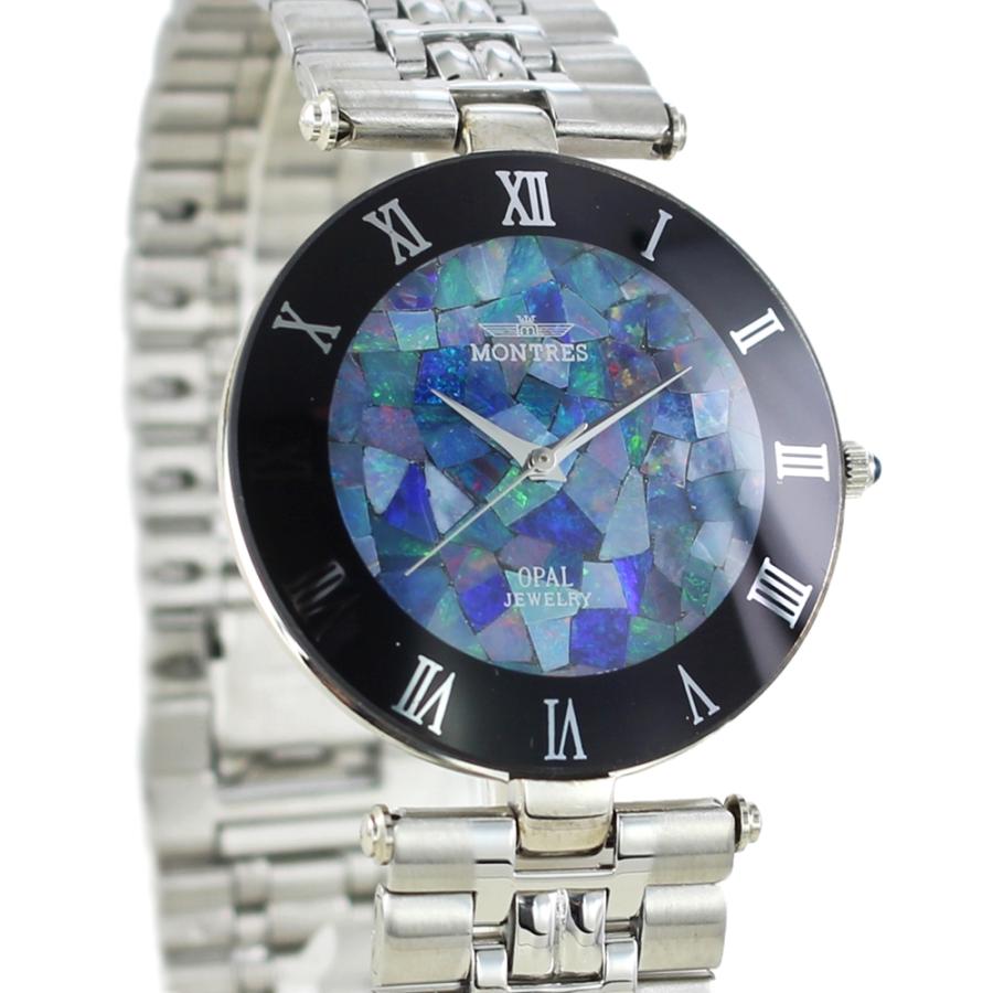 モントレス 腕時計 手表 メンズ レディース 天然石 オパール 結婚式
