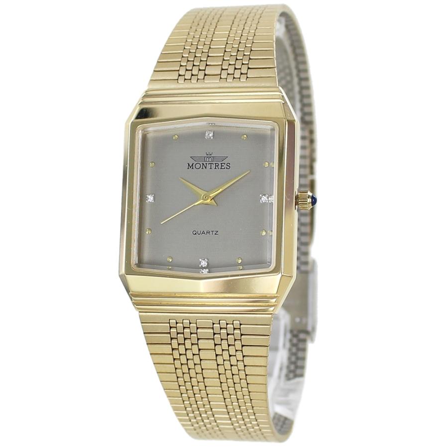 モントレス 腕時計 手表 メンズ スクエア 四角 金 ゴールド