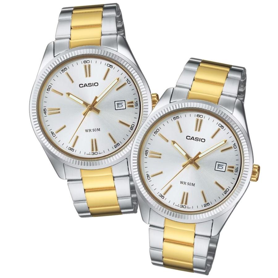 カシオ　腕時計　2本セット　ゴールド　シルバー スタンダード（CASIO） カシオ ペアウォッチ 同型 2本 シルバー