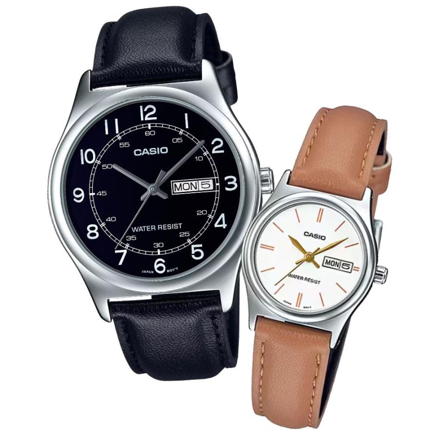 海外限定 カシオ 腕時計 ペアウォッチ カシオ 腕時計 カップル ペアセット 革ベルト メンズ レディース クリスマスプレゼント 爆買 | CASIO | 01