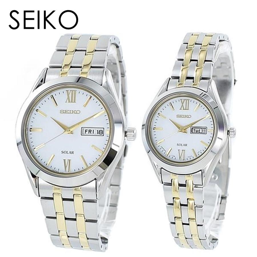 SEIKO メンズ 腕時計 ソーラー デイデイト ホワイト SEIKO（セイコー） 誕生日 夫婦 両親 ペアウォッチ ソーラー