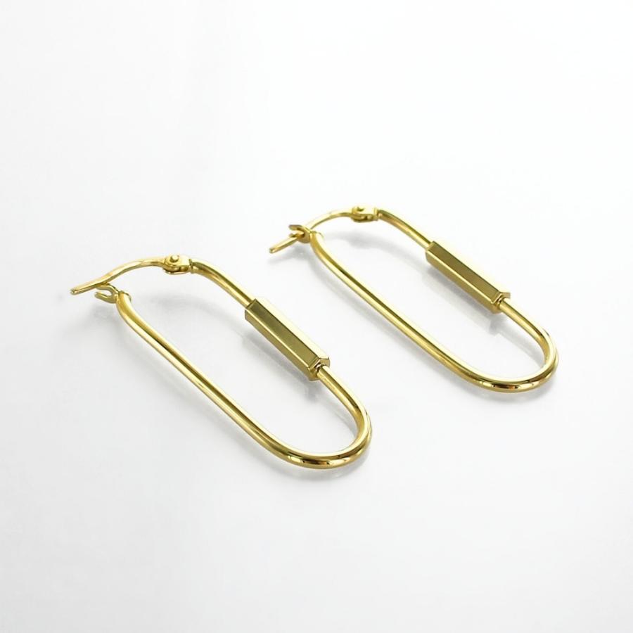 正規品 ウノアエレ ショッパー付き フープピアス K18 レディース 両耳 カラビナピアス 女性 爆買 成人 卒業 入学の画像