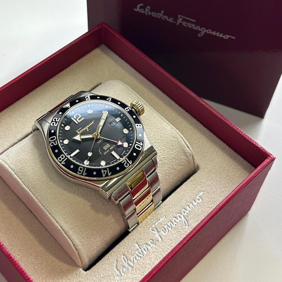 サルヴァトーレ フェラガモ 腕時計 手表 メンズ シンプル GMT 海外 出張 誕生日 男性 爆買 成人 卒業 入学の画像