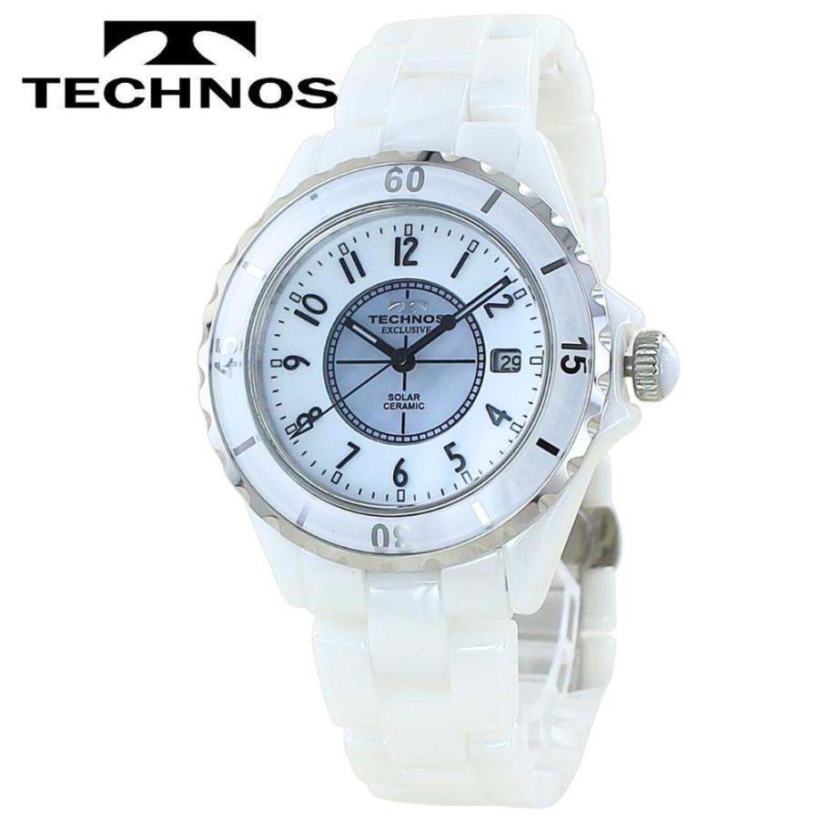★可動腕時計★ TECHNOS SOLAR TECHNOS（テクノス） 規品 腕時計 メンズ レディース ホワイト 白