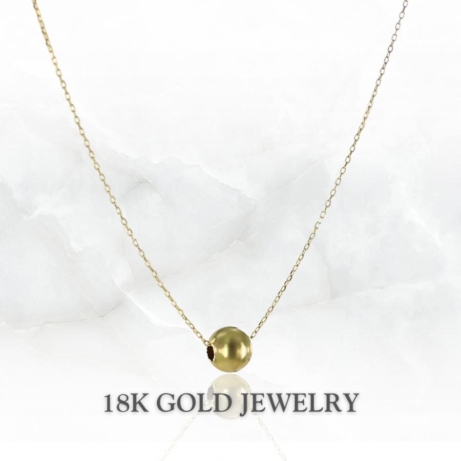 K18 18金 ネックレス ゴールド ボール レディース チェーンネックレス 華奢 軽量 ギフト 爆買 成人 卒業 入学 |  | 02