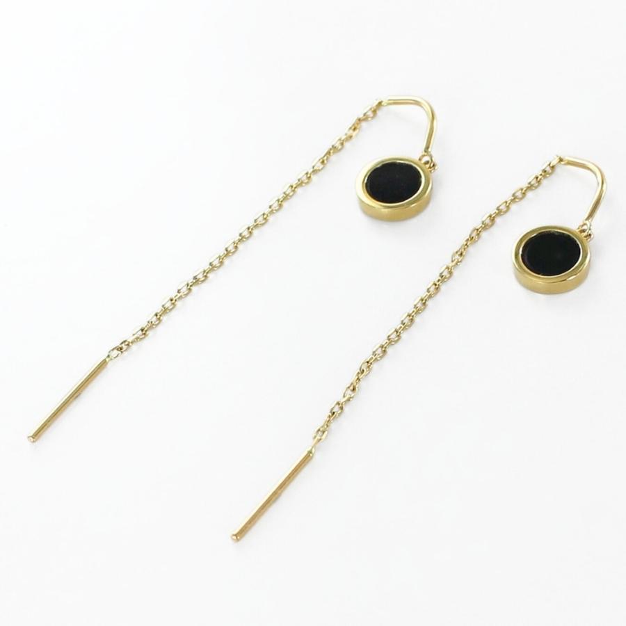 ハート アメリカンピアス キヘイ チェーン ゴールドK18 ロングピアス 18金 ハート アメリカンピアス キヘイ チェーン ゴールドK18 ロングピアス