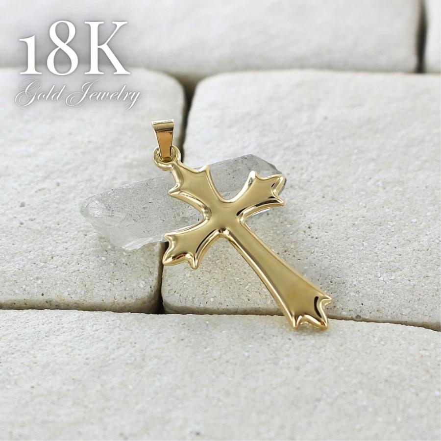 K18 十字架 イエローゴールド クロス ペンダントトップ 18k クロス