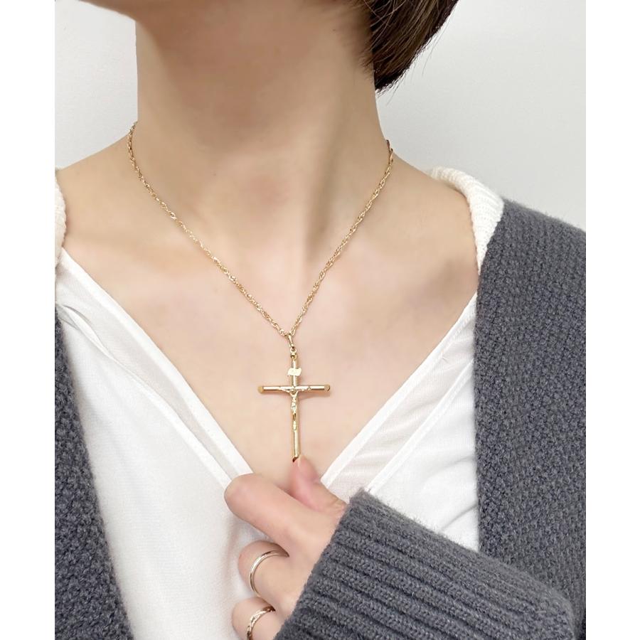 18金 十字架 クロス ネックレス K18 18K お守りジュエリー チェーン