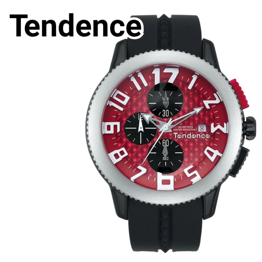 Tendence（テンデンス） 腕時計 メンズ ドーム クロノグラフ レッド 