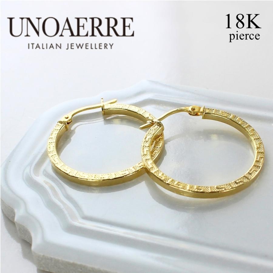 UNOAERRE（ウノアエレ） 18金 ピアス K18 18K レディース フープピアス