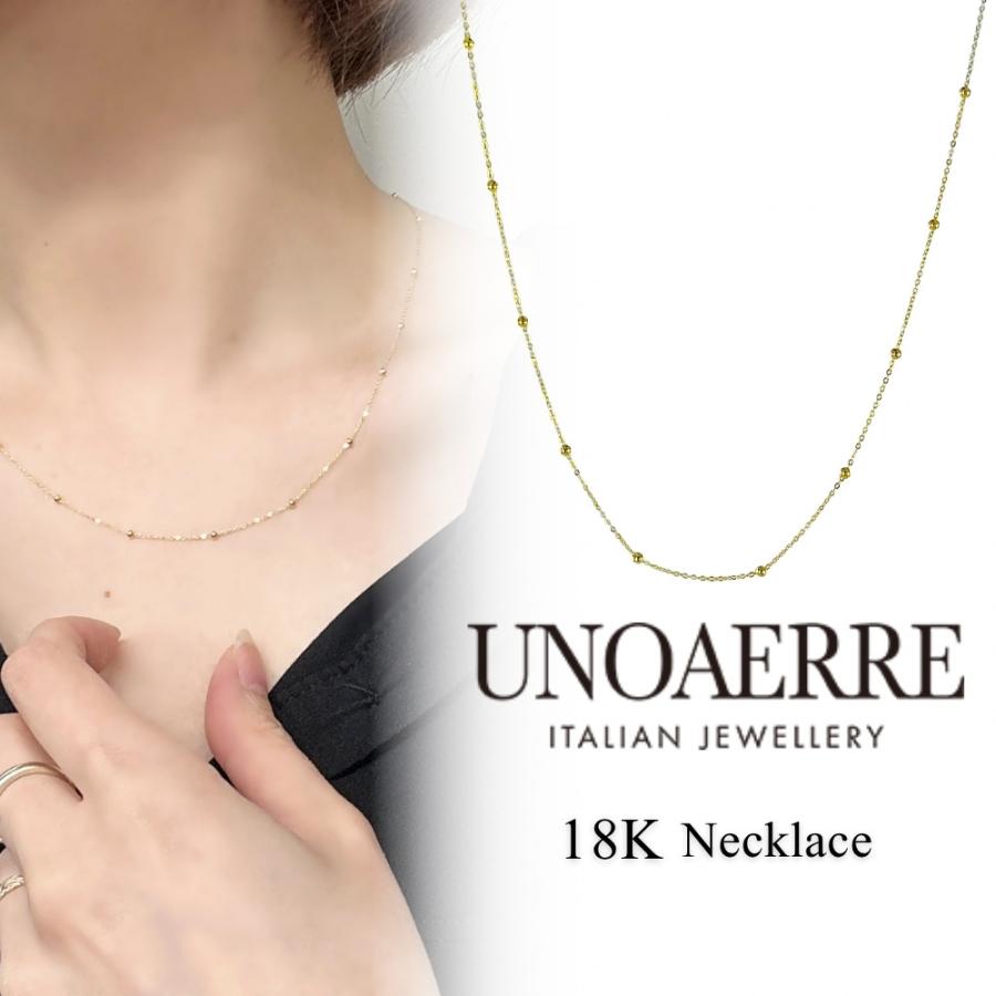 UNOAERRE（ウノアエレ） ボールステーションネックレス K18 レディース