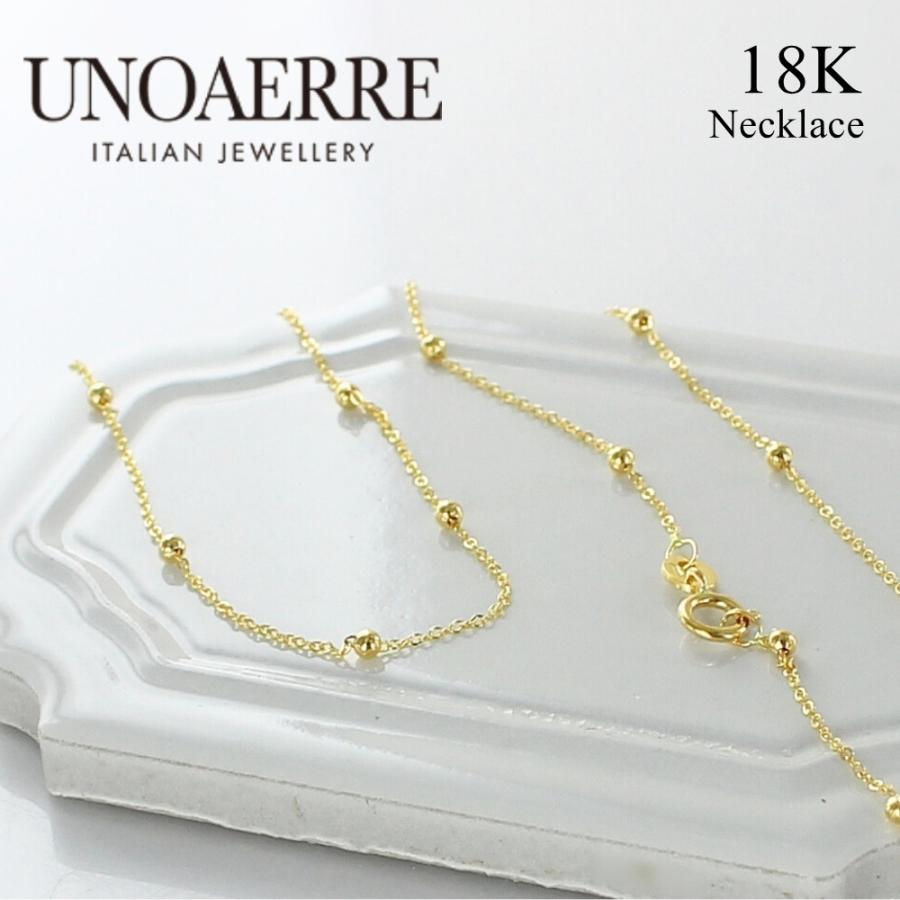 UNOAERRE（ウノアエレ） ボールステーションネックレス K18 レディース