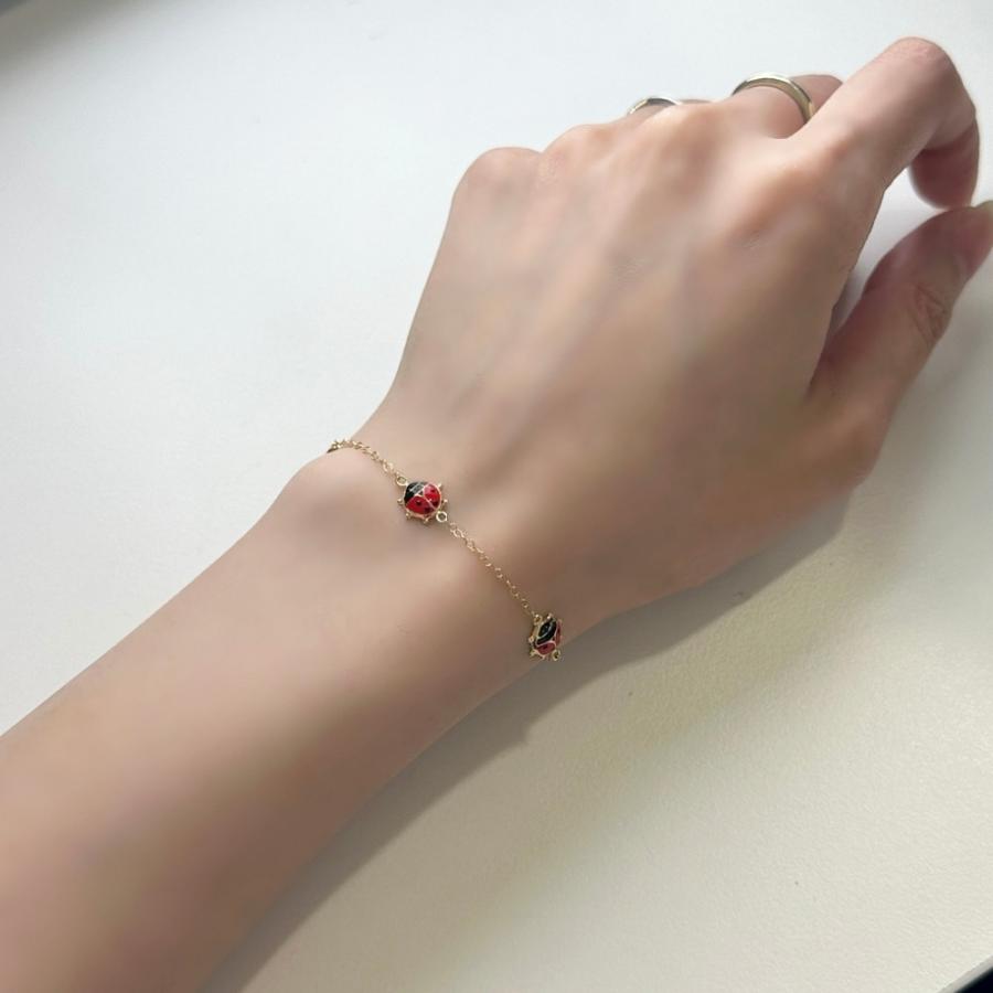 UNOAERRE ウノアエレ ブレスレット K18 レディース イエローゴールド てんとう虫 幸運モチーフ プレゼント 爆買 成人 卒業 入学の画像