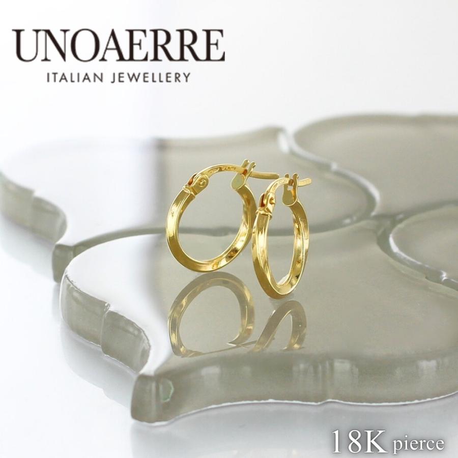 UNOAERRE（ウノアエレ） フープピアス K18 レディース シンプル 上品