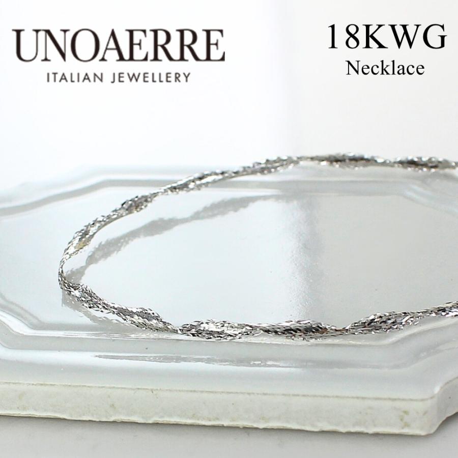UNOAERRE（ウノアエレ） ネックレス K18WG レディース ホワイト
