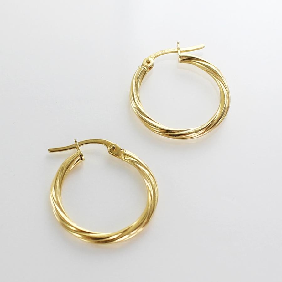 ラッピング済 ギフトセット 女性 18金 ピアス ウノアエレ K18 フープピアス レディース 18K 誕生日 爆買 成人 卒業 入学の画像