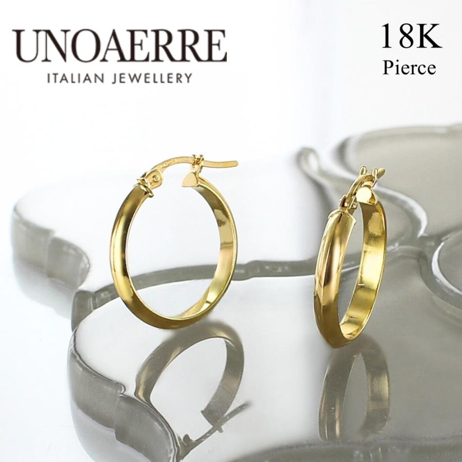 UNOAERRE（ウノアエレ） ピアス レディース フープピアス K18 ゴールド