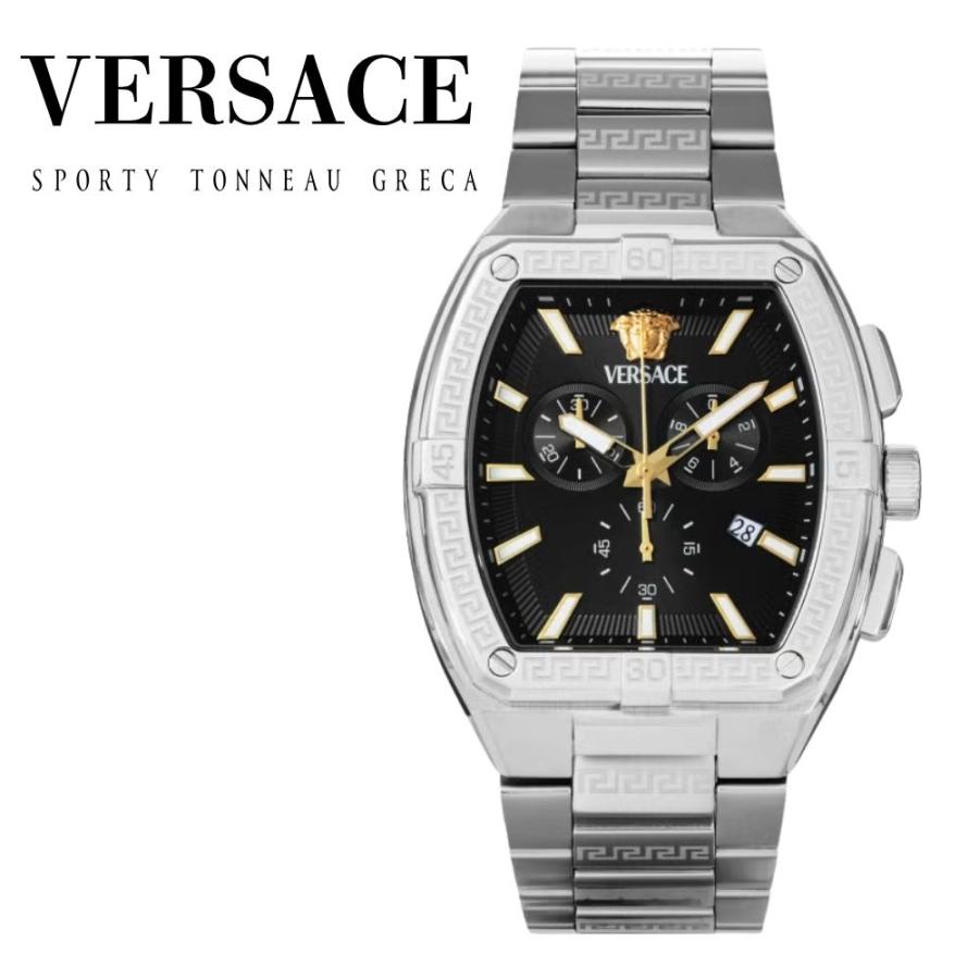 【未使用】　ヴェルサーチ　VERSACE　 腕時計　クオーツ　44mm VERSACE（ヴェルサーチェ） 腕時計 メンズ ブラック シルバー ゴールド