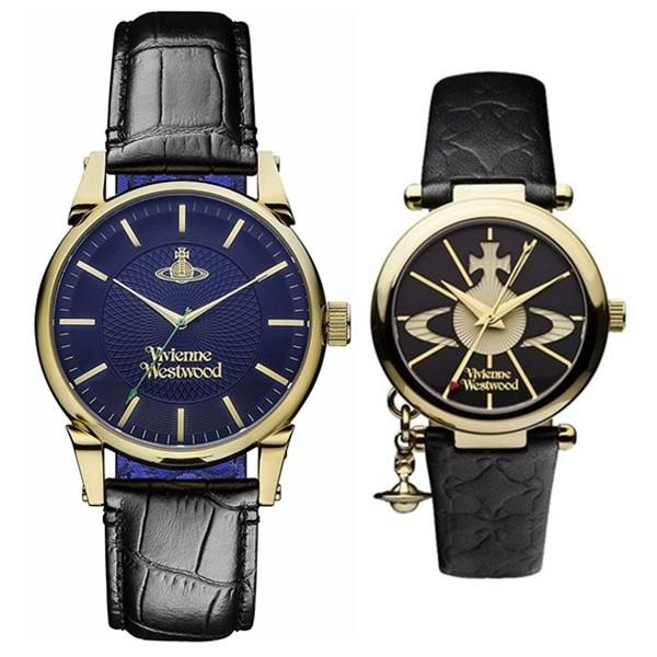 ヴィヴィアン ウエストウッド ペアウォッチ レザー VV065NVBKVV006BKGD 腕時計 クリスマス プレゼント バレンタイン