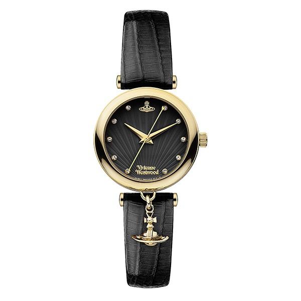 ヴィヴィアン ウエストウッド レディース TRAFALGAR ブラック レザー ラインストーン VV108BKBK 腕時計 プレゼント 誕生日プレゼント｜nopple