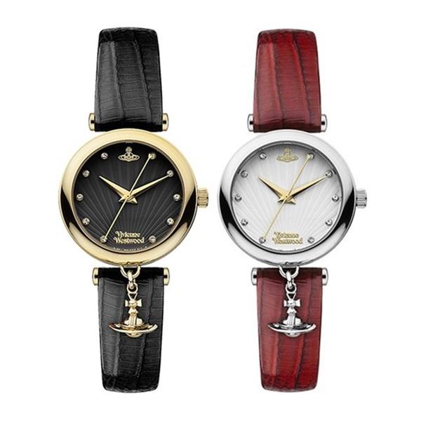 お揃い 女性 友達 レディース ペア 腕時計 プレゼント 姉妹 双子 ヴィヴィアン ウエストウッド オーブ チャーム付 レザー クリスマス プレゼント