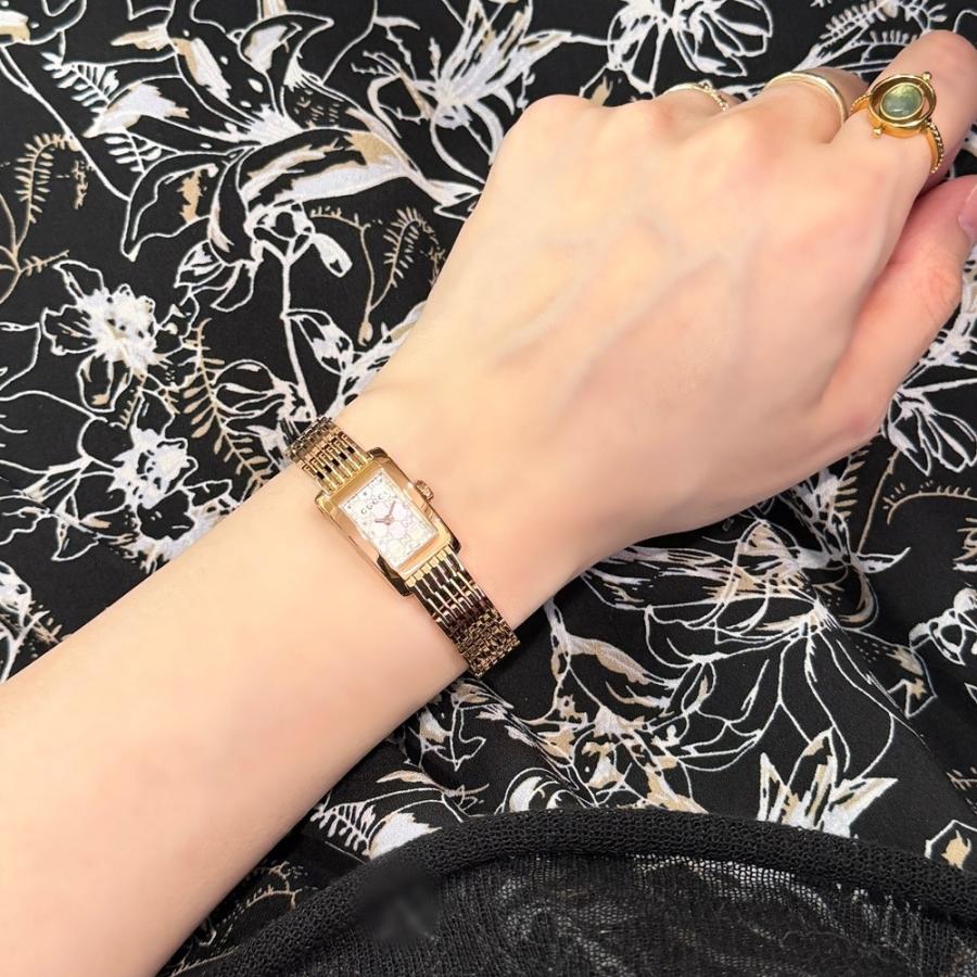 GUCCI（グッチ） 腕時計 レディース Gメトロ ホワイトシェル ゴールド