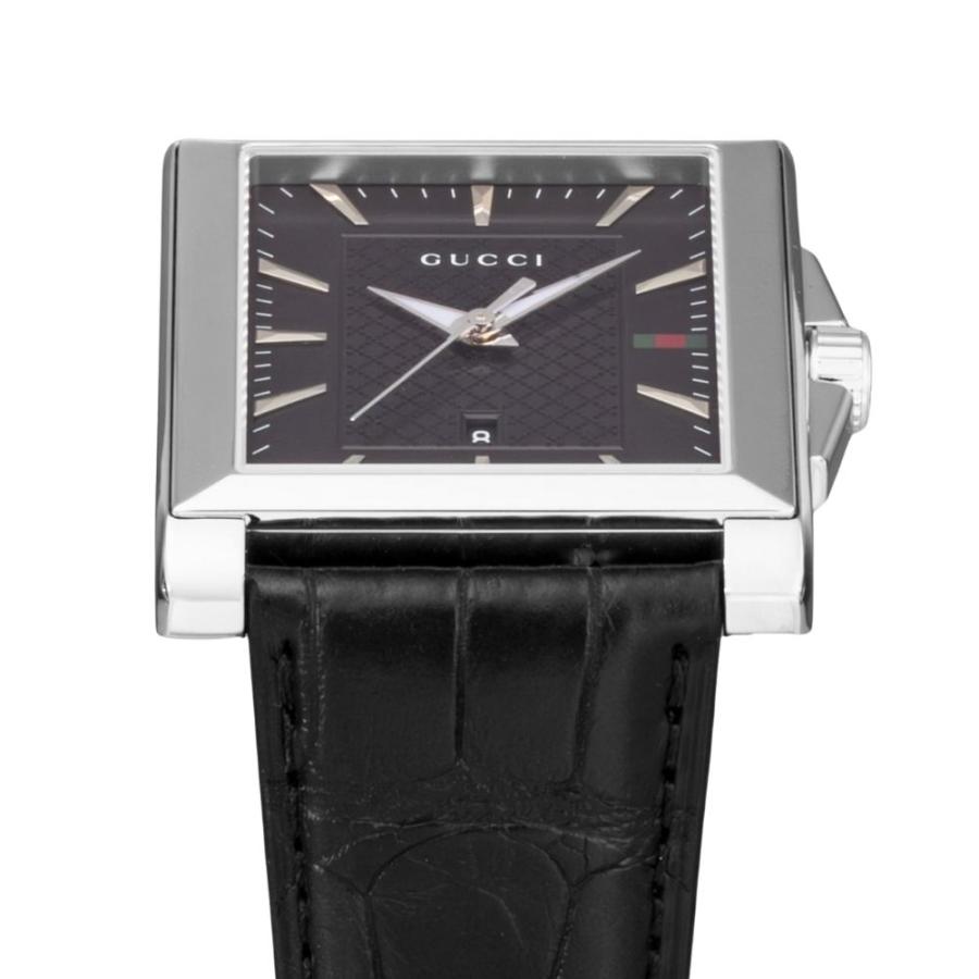 【箱/新品電池】GUCCI 7900P スクエア ブラックレザー 腕時計 GUCCI（グッチ） 【OUTLET】 メンズ 時計 DIVE ダイブ クォーツ