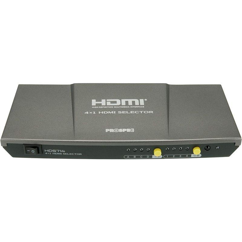 冬季五輪 プロスペック HDMI 画面分割 4入力1出力 4分割表示機能搭載 HDMIセレクター リモコン付 PROSPEC HDS714
