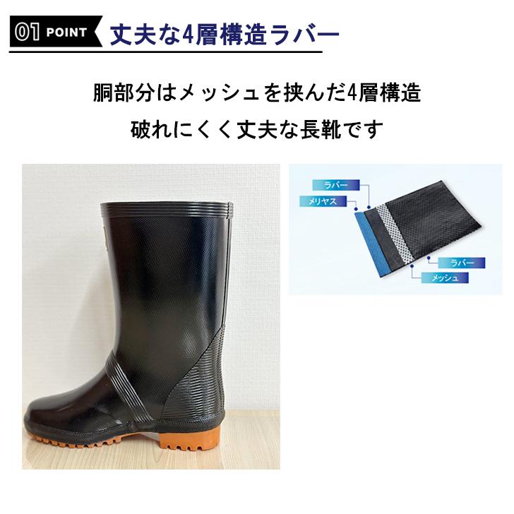 長靴 メンズ 寅さんブーツ＃1 農作業長靴 福山ゴム 作業靴 レイン