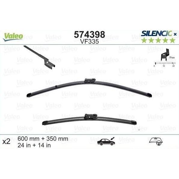 ヴァレオ VALEO Silencio フロントワイパーブレード 右ハンドル用 左右 
