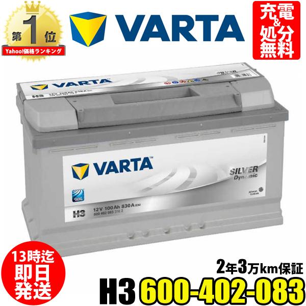 バルタ　varta　カ― バッテリー VARTA H3 VARTA バルタ 輸入車用バッテリー 100Ah 600 402 083 在庫