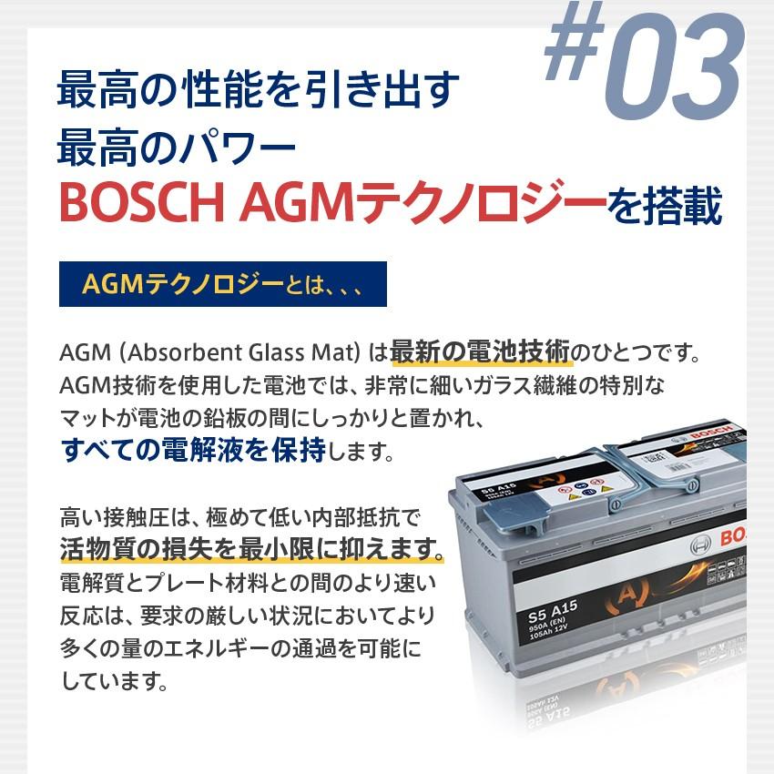 ボッシュ バッテリー ドイツ製 BOSCH AGM L2 W242mm D175mm H190mm 60A 680CCA 欧州車用 高性能 バッテリー 0092S5A050 S5A05 LN2互換の画像