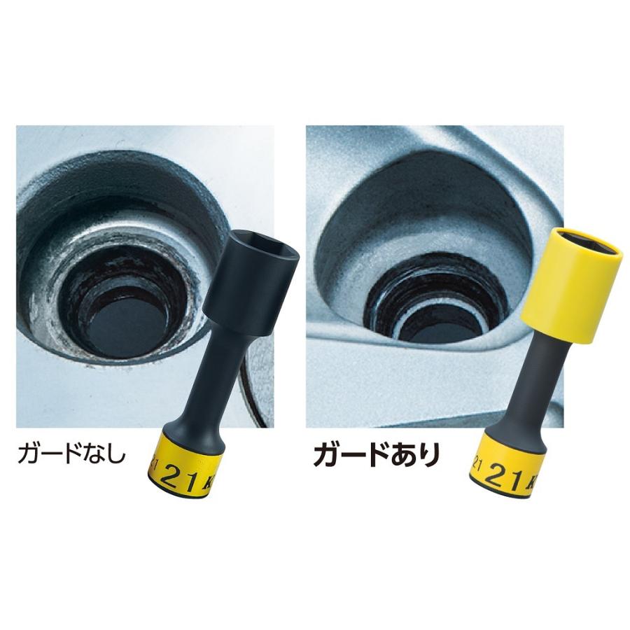 BP49-19g  KTC 12.7sq.インパクトレンチ用ホイールガードソケット（ロング薄肉）19ｍｍ 六角 ゴムクッション付 工具 ホイール ナット締め 自動車 整備｜norauto｜02