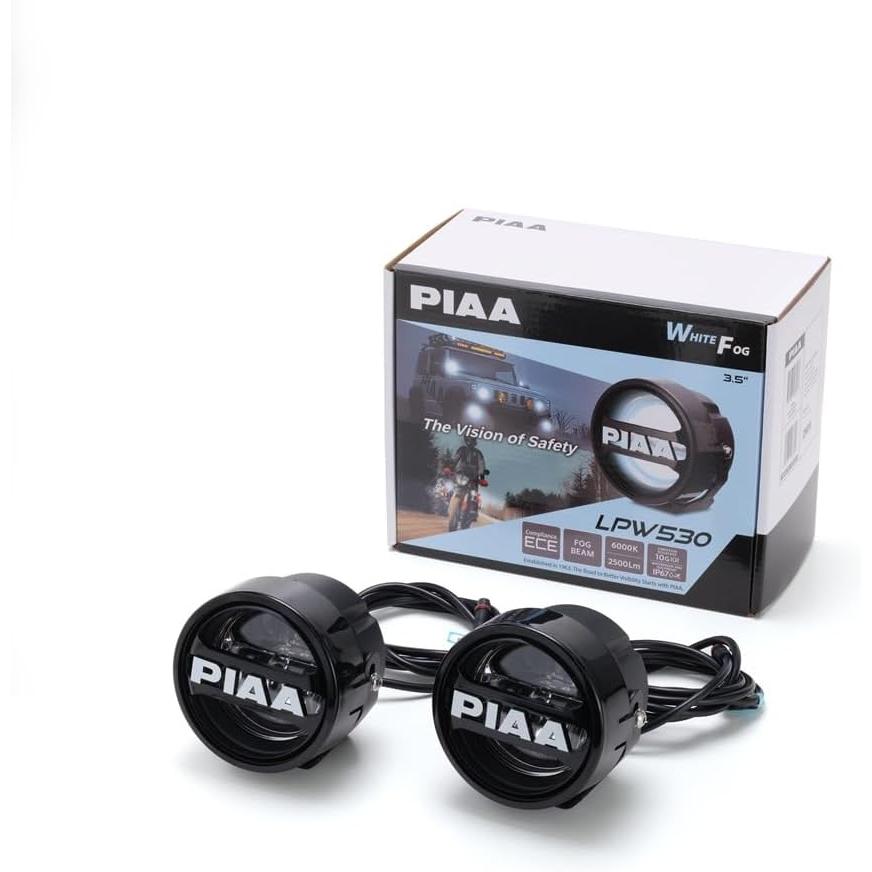 PIAA SUPER4x4 丸型ライト 2個セット PIAA 後付けランプ 丸形 LED 黄色_2500K 【LPW530シリーズ】 FOG BEAM