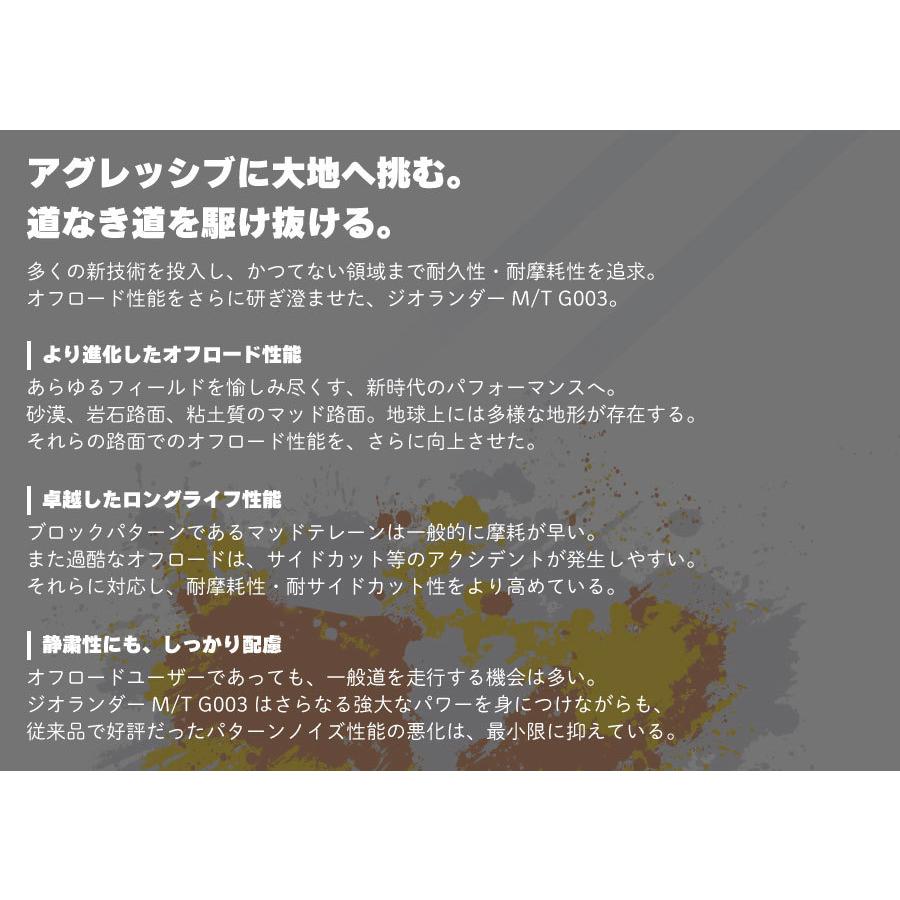 お知らせ ヨコハマタイヤ（YOKOHAMA TIRE） 4本セット GEOLANDAR M/T G003 E4857