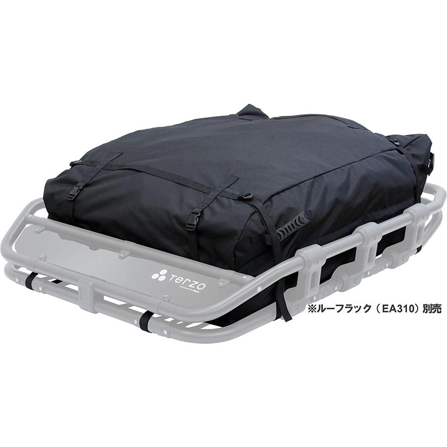 Terzo テルッツォ by PIAA ルーフラック オプション 350L ルーフラックバッグ ブラック 防水・防塵対応 ファスナーフラップ採用 固定用バックルベルト付 EA313 | PIAA | 02