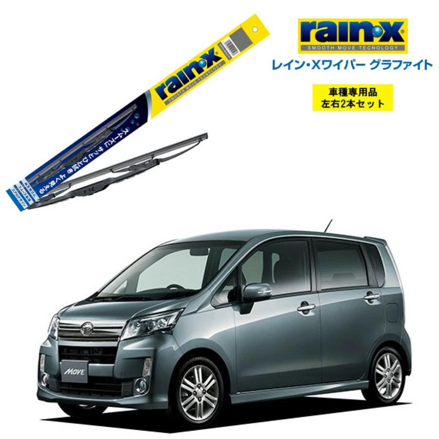 RAIN X レインXワイパー グラファイト ダイハツ ムーヴカスタム LA100S 
