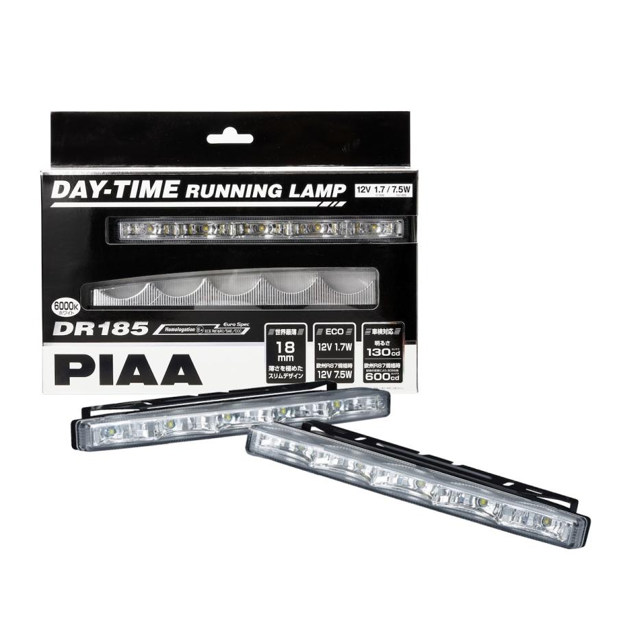 PIAA ピア デイタイムランプ LED 薄型タイプ 6000K 130cd/600cd DR185