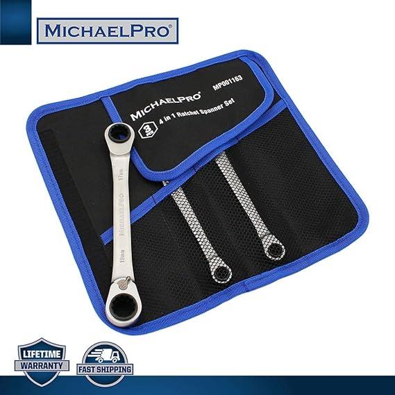 4-in-1 ラチェットめがねレンチセット 3本セット マイケルプロ 工具